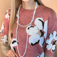 Jaquard Flower Sweater