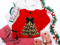 Leopard Christmas Faux Yarn Tree Sweatshirt
