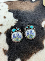 Bluebonnet Beauty Western Stud Earrings
