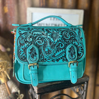 Sapphire Scroll Shoulder Bag