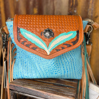 Blue Wings Hand Tolled Bag