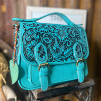 Sapphire Scroll Shoulder Bag