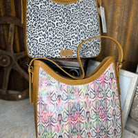 Desert Snow Leopard Leather Bag