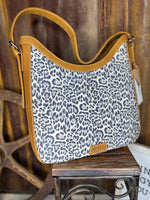 Desert Snow Leopard Leather Bag
