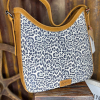 Desert Snow Leopard Leather Bag