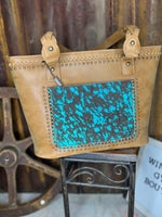 Rust & Stone" Turquoise Accent Tote
