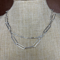 Silver Staple Paperclip Chain