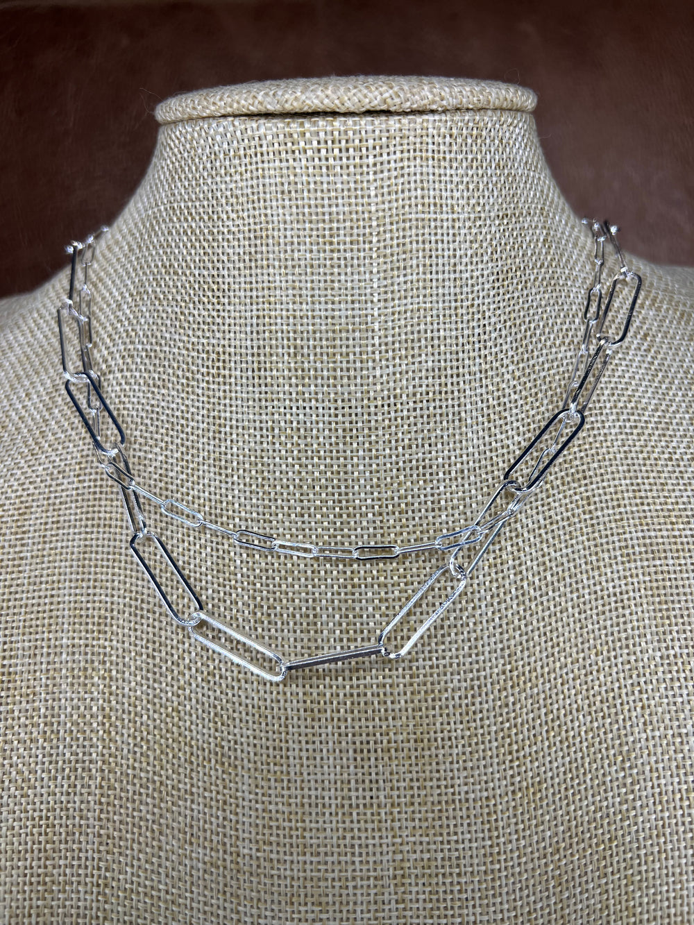 Silver Staple Paperclip Chain