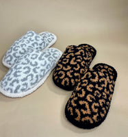 Winter Luxury Soft Leopard Pattern Slipper-Grey
