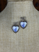 Bluebonnet Bow Dangle Stud Earrings
