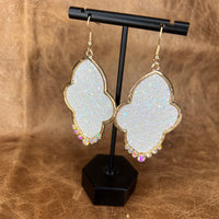 Frosted Bloom Dangle Earrings