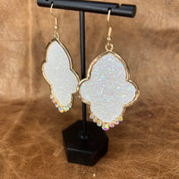 Frosted Bloom Dangle Earrings