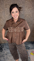 Saddle Stitch Peplum Top
