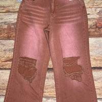 Raw Edge Rebel Jeans - Rust