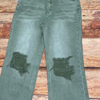 Raw Edge Rebel Jeans - Olive
