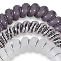 Spiral Hair Coils | Large | Silver Flames Hair Ties

