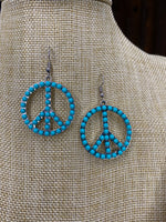 Peace Sign Stone Earrings
