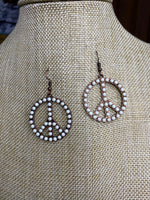 Peace Sign Stone Earrings
