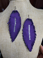 Purple Leather Earring
