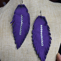 Purple Leather Earring