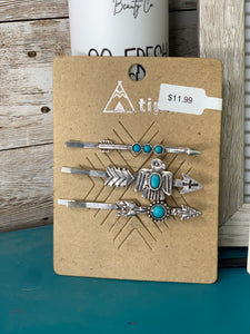 Silver Tone Western Bobby Pins