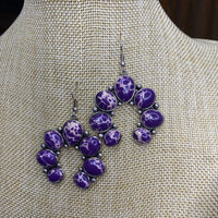 Purple Chunky Stone Earrings