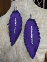 Purple Leather Earring
