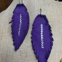 Purple Leather Earring