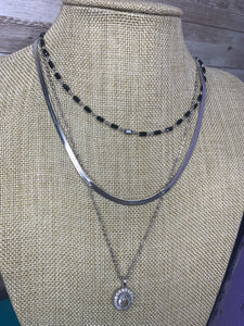 Layered Trendy Necklace- Silver