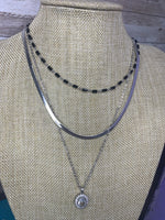 Layered Trendy Necklace- Silver
