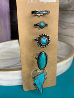 Turquoise Stone Ring Set
