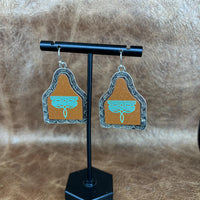 Boot Stitch Drop Earrings – Saddle Brown