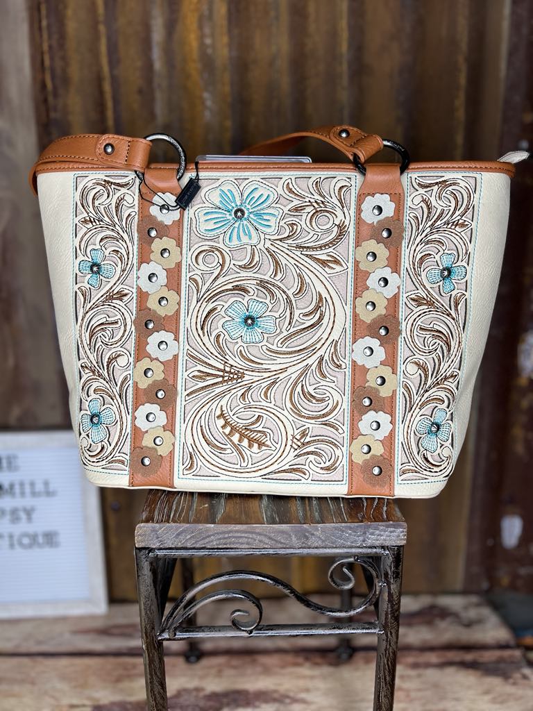 Wildflower Tooled Tote