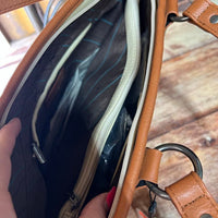 Wildflower Tooled Tote" – Cream & Tan