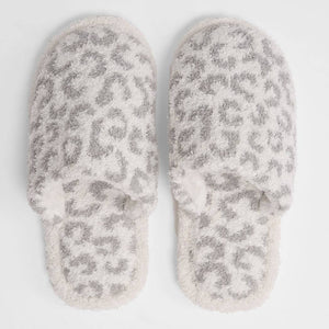 Winter Luxury Soft Leopard Pattern Slipper-Grey