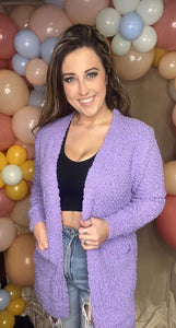 Lavender Popcorn Cardigan