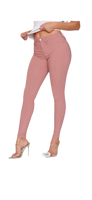 Dusty Rose Mid-Rise Hyper Stretch Skinny Jeans
