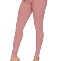 Dusty Rose Mid-Rise Hyper Stretch Skinny Jeans
