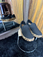 Its A Wrap Black Shoe W/ Leopard Sole
