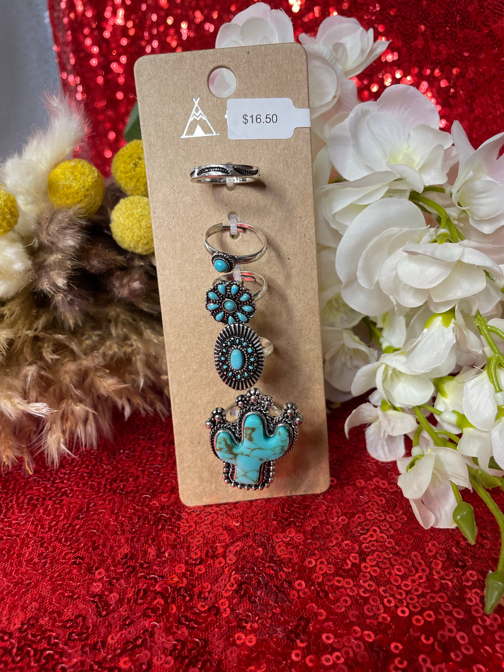 Cactus Punchy Ring Set