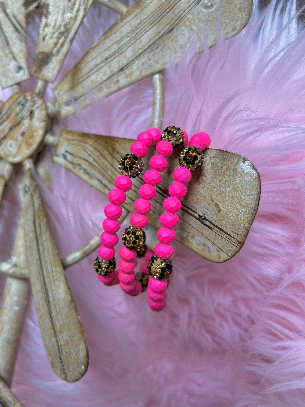 Hot pink & leopard Bracelet