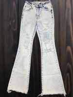 Zilla Distressed High Rise Flare Jeans
