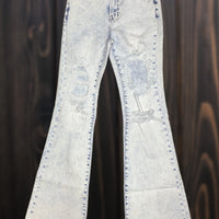 Zilla Distressed High Rise Flare Jeans