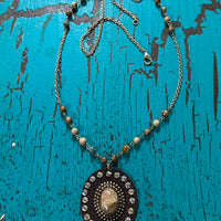 Round Leather Necklace with Beads