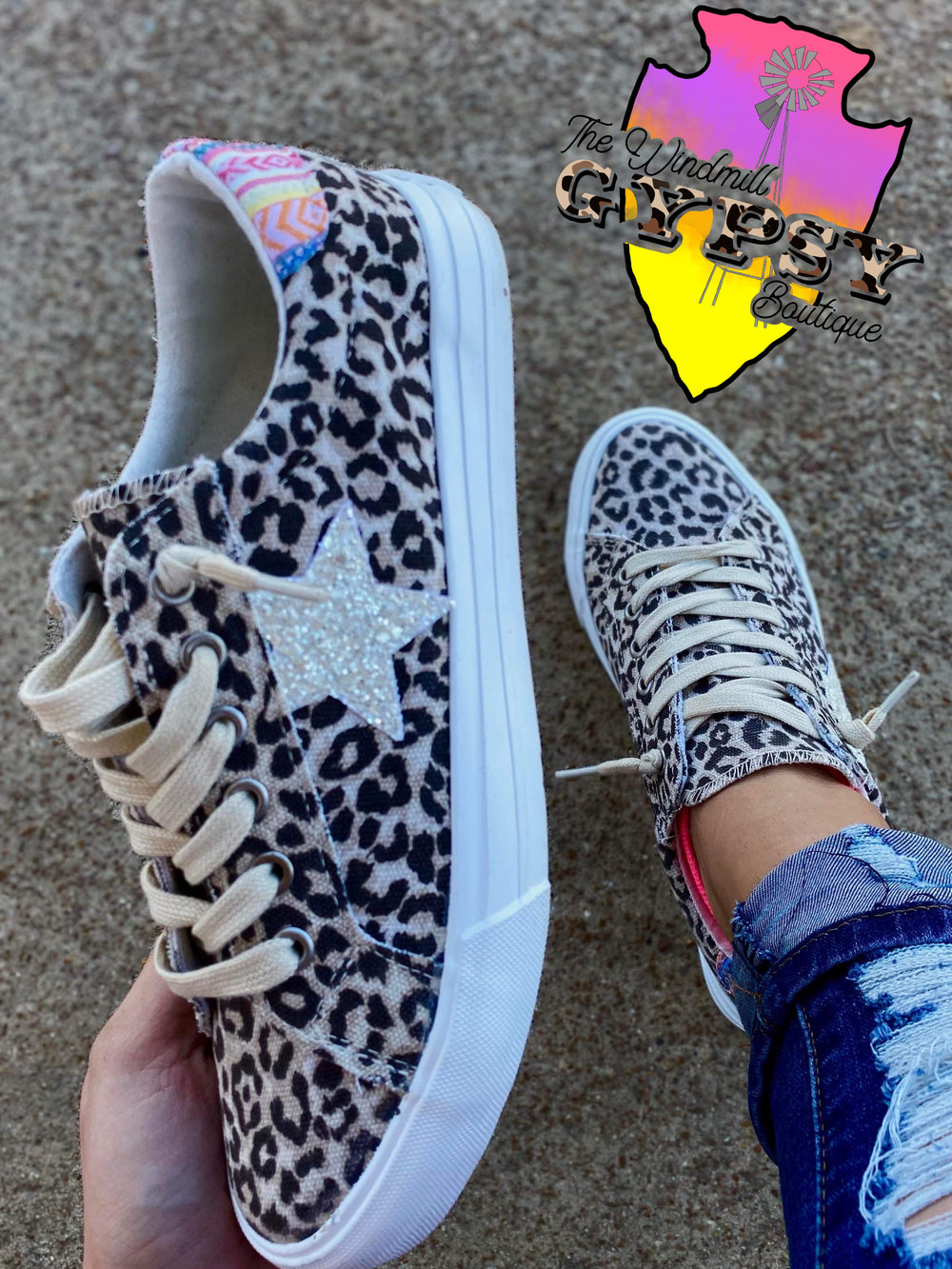 Cosmic Glitter Star Leopard Sneakers