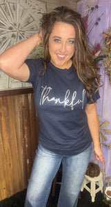Thankful Silver Foil Graphic Tee