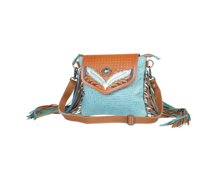 Blue Wings Hand Tolled Bag